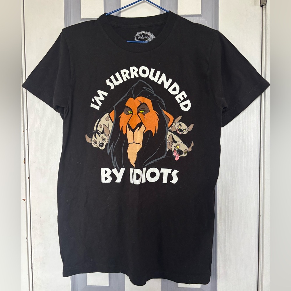 Disney Black Cotton T-Shirt, Lion King, Scar